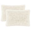 vidaXL Coussin avec oreiller HEERLEN 2 pi&egrave;ces Blanc Fleece PV