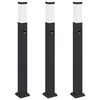 vidaXL Bornes lumineuses avec d&eacute;tecteur lot de 3 80 cm noir IP44