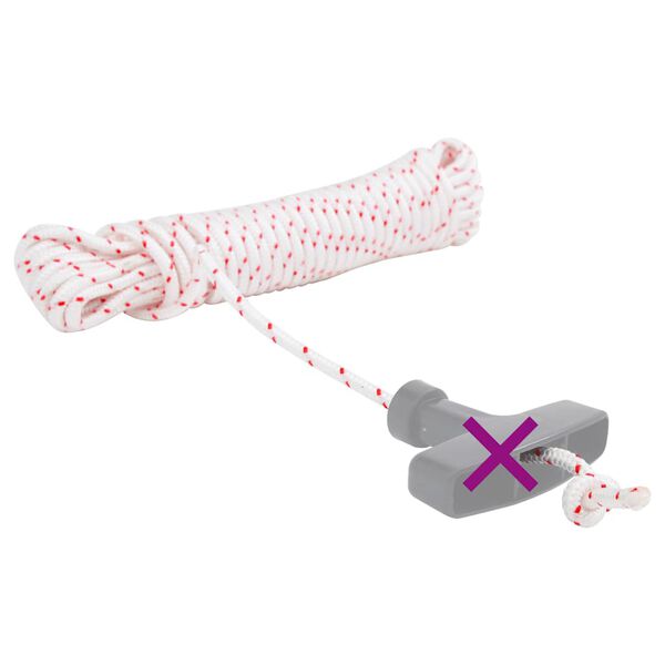 vidaXL Cordon de démarrage à tirer blanc et rouge Ø5 mm 10 m nylon