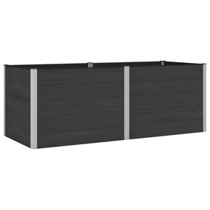 vidaXL Jardini&egrave;re sur&eacute;lev&eacute;e Noir 250 x 100 x 91 cm WPC et Aluminium