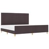 vidaXL Cadre de lit avec t&ecirc;te de lit Marron fonc&eacute; 200 x 200 cm tissu