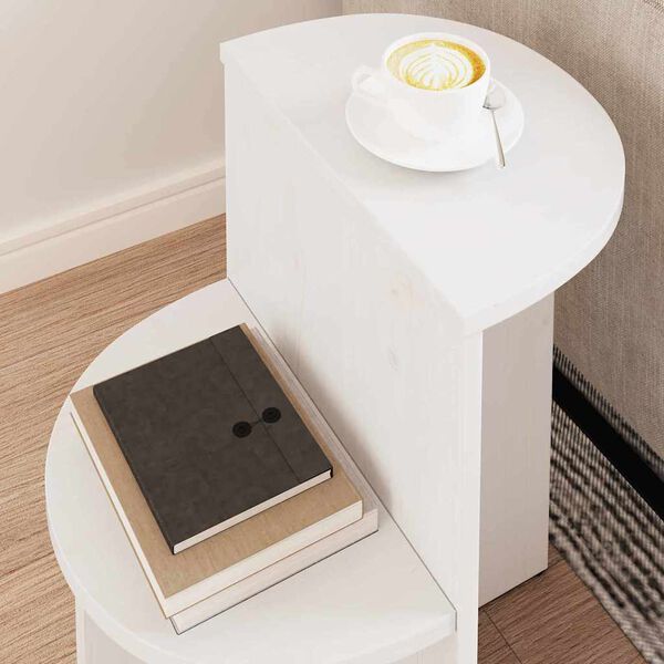 vidaXL Table basse Blanc 50 x 40 x 50 cm Bois massif en pin