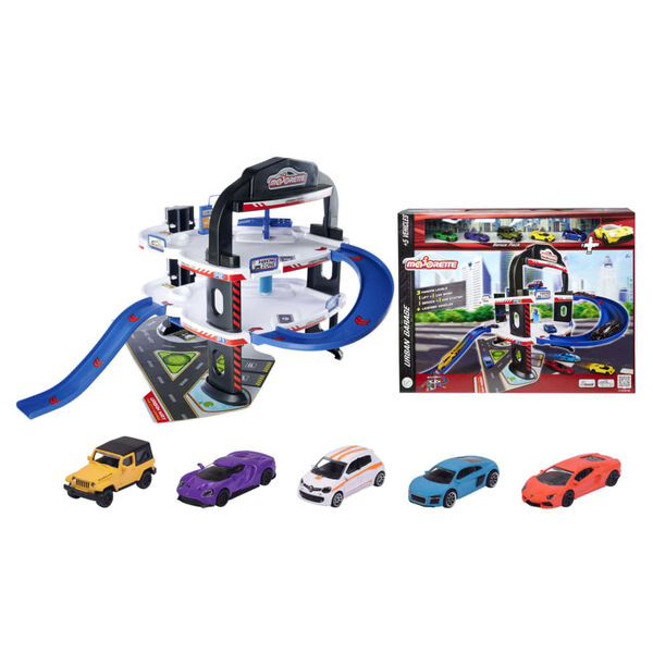 majoRETTE Garage urbain jouet avec 5 voitures jouet