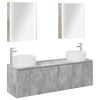 vidaXL Ensemble d'armoire de salle de bain 5 pcs Gris b&eacute;ton