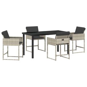 vidaXL Ensemble de salle &agrave; manger pour jardin 5 pcs Gris clair
