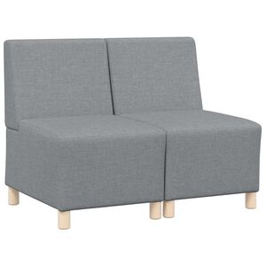 vidaXL Unit&eacute; de Sofa Modulaire Sans Accoudoirs 2 pc Gris clair tissu