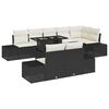 vidaXL Ensemble de canap&eacute; de jardin avec coussin 9 pcs Noir et cr&egrave;me