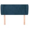 vidaXL T&ecirc;te de lit avec oreilles Bleu fonc&eacute; 103x23x78/88 cm Velours