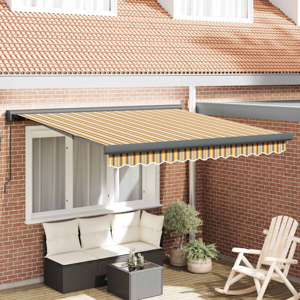 vidaXL Auvent R&eacute;tractable Multicolore 350 x 250 cm Tissu et M&eacute;tal