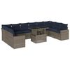 vidaXL Ensemble de canap&eacute; de jardin 11 pcs avec coussins gris r&eacute;sine tress&eacute;e