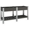 vidaXL Lit sur&eacute;lev&eacute; de jardin avec &eacute;tag&egrave;re Gris 150x50x75 cm WPC