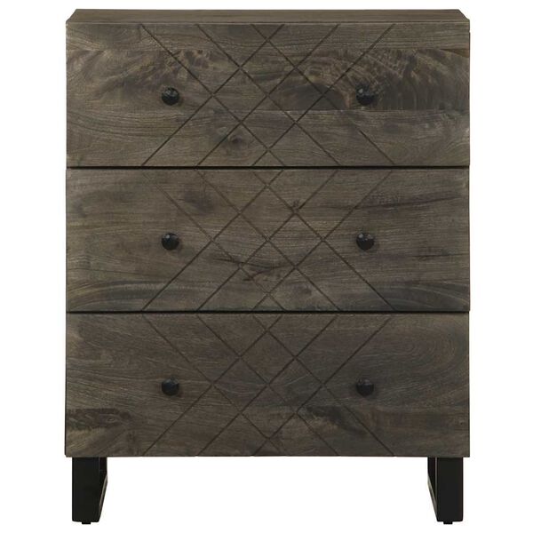 vidaXL Buffet noir 60x33x75 cm bois massif de manguier