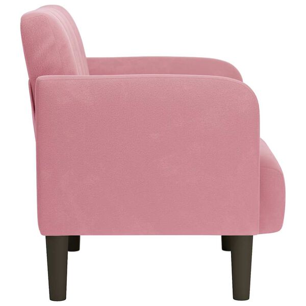 vidaXL Fauteuil avec accoudoirs rose 54 cm velours