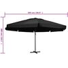 vidaXL Parasol de jardin avec m&acirc;t en aluminium 500 cm noir