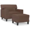 vidaXL Fauteuil avec repose-pied Marron 60 cm Similicuir