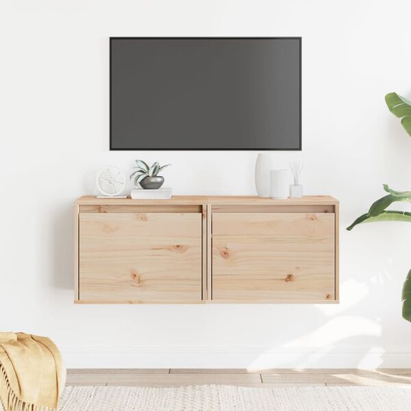 vidaXL Armoires murales 2 pcs 45x30x35 cm Bois de pin massif
