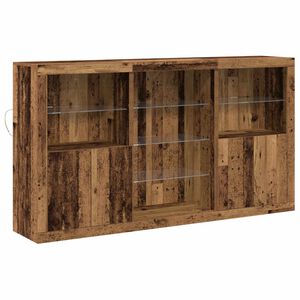 vidaXL Buffet LED Bois ancien 181,5 x 37 x 100 cm Bois d'ing&eacute;nierie