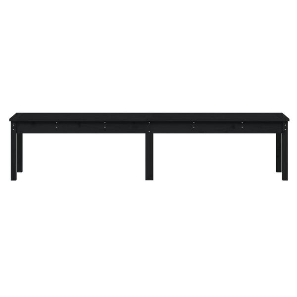 vidaXL Banc de jardin à 2 places noir 203,5x44x45cm bois massif de pin
