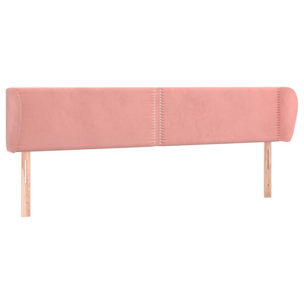 vidaXL T&ecirc;te de lit avec oreilles Rose 163x23x78/88 cm Velours