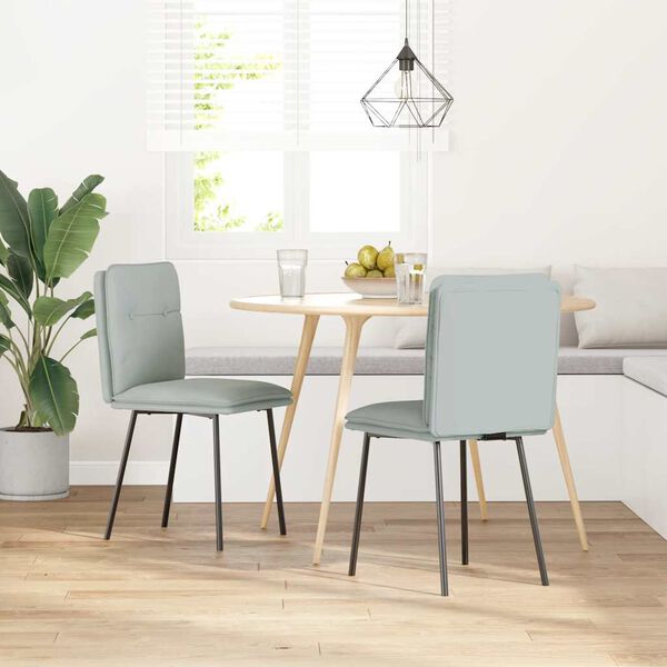 vidaXL Chaises à manger lot de 2 Gris clair Velours
