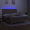 vidaXL Sommier &agrave; lattes de lit et matelas et LED Taupe 180x200cm Tissu