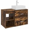 vidaXL Ensemble de mobilier de salle de bain 2 pcs Ch&ecirc;ne fum&eacute;