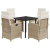 vidaXL Ensemble &agrave; manger de jardin avec coussins 5pcs Beige poly rotin