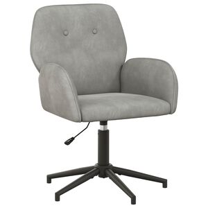 vidaXL Chaise de bureau pivotante 54 x 55 x 90 cm Gris clair Velours
