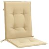 vidaXL Coussins de chaise &agrave; dossier bas lot de 4 beige m&eacute;lang&eacute; tissu