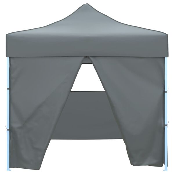 vidaXL Tente de r&eacute;ception escamotable avec 4 parois 3x3 m Anthracite