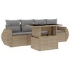 vidaXL Salon de jardin avec coussins 5 pcs beige r&eacute;sine tress&eacute;e