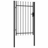 vidaXL Portail de cl&ocirc;ture BOXTEL &agrave; une porte avec pointes sup&eacute;rieures, acier 1 x 1,5 m, noir