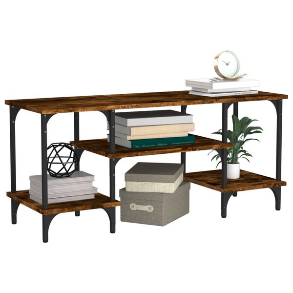 vidaXL Meuble TV ch&ecirc;ne fum&eacute; 102x35x45,5 cm bois d'ing&eacute;nierie