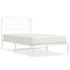 vidaXL Cadre de lit m&eacute;tal sans matelas et t&ecirc;te de lit blanc 100x200 cm