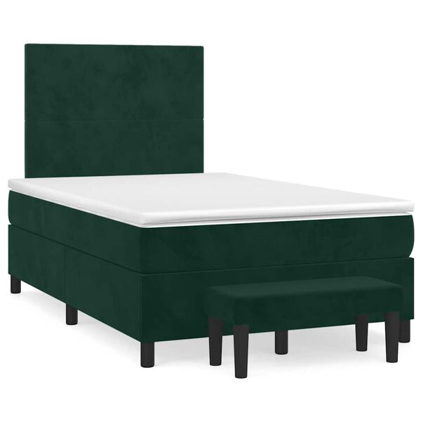 vidaXL Sommier &agrave; lattes de lit avec matelas vert fonc&eacute; 120x190 cm