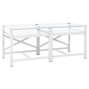 vidaXL Socle pour Machine &agrave; Laver Blanc Acier