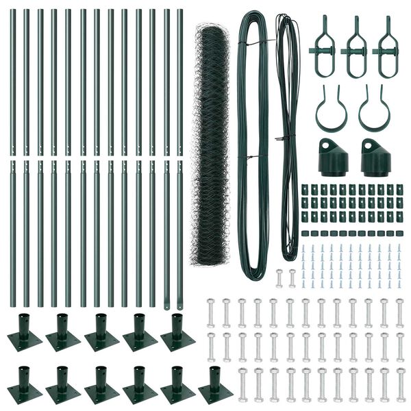 vidaXL Poteau de cl&ocirc;ture. Vert 25 x 0,8 m (maillage de 50 mm)