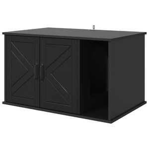 vidaXL Maison pour chat Noir 85 x 55 x 50,5 cm Bois d'ing&eacute;nierie