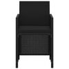 vidaXL Ensemble &agrave; d&icirc;ner de jardin avec coussins 3 pcs poly rotin noir