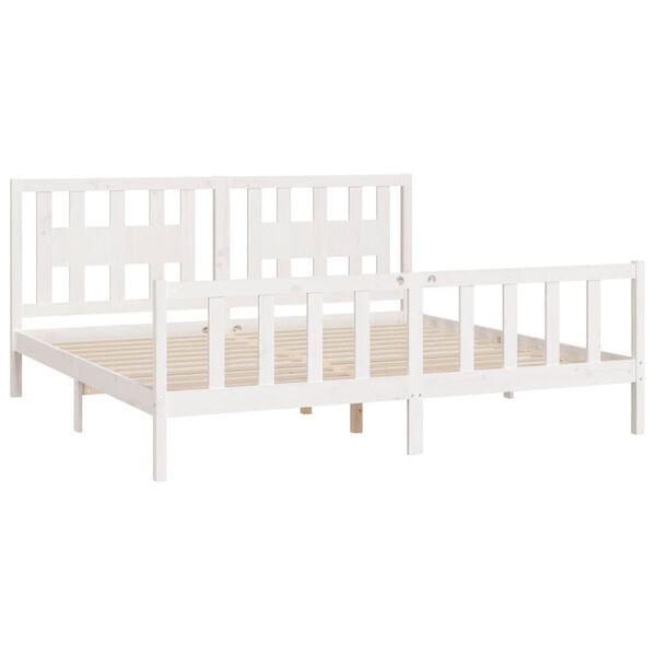 vidaXL Cadre de lit sans matelas blanc bois de pin massif