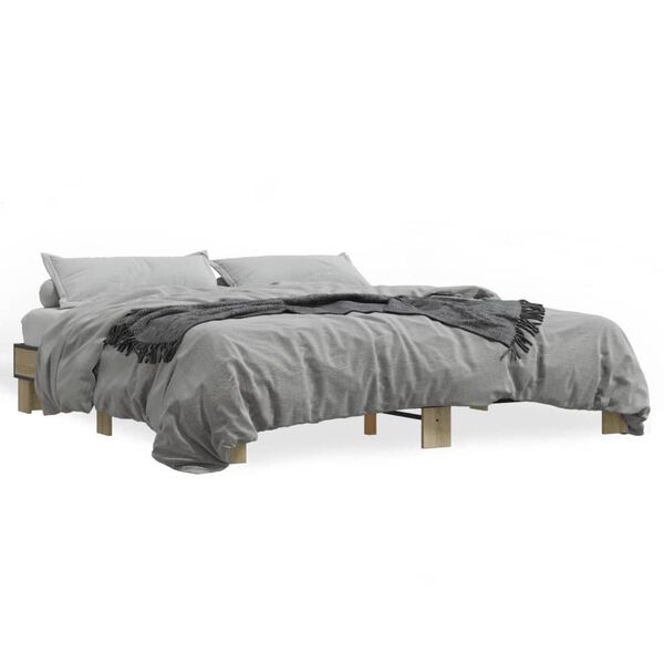 vidaXL Cadre de lit sans matelas ch&ecirc;ne sonoma 200x200 cm