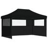 vidaXL Tente de r&eacute;ception pliable escamotable 3 parois lat&eacute;rales noir