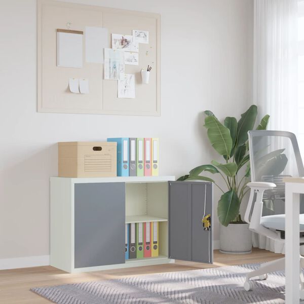 vidaXL Classeur gris clair et gris fonc&eacute; 90x40x70 cm acier