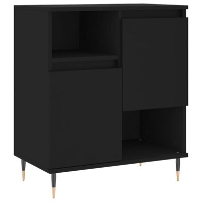 vidaXL Buffets 2 pcs noir bois d'ingénierie