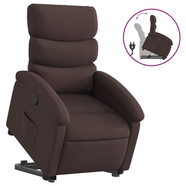 vidaXL Fauteuil inclinable marron fonc&eacute; tissu