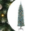 vidaXL Arbre de No&euml;l artificiel slim Vert et blanc 180 cm
