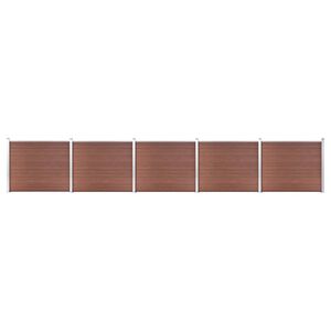 vidaXL Ensemble de panneau de cl&ocirc;ture WPC 872x146 cm Marron