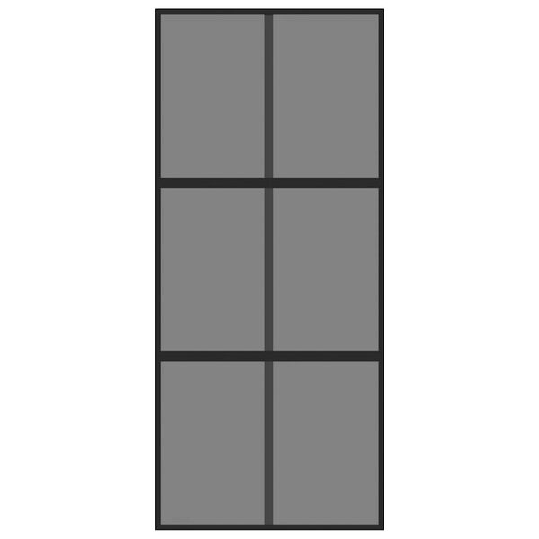 vidaXL Porte coulissante noir 90x205 cm verre trempé aluminium