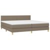 vidaXL Sommier &agrave; lattes de lit avec matelas Taupe 200x200 cm Tissu