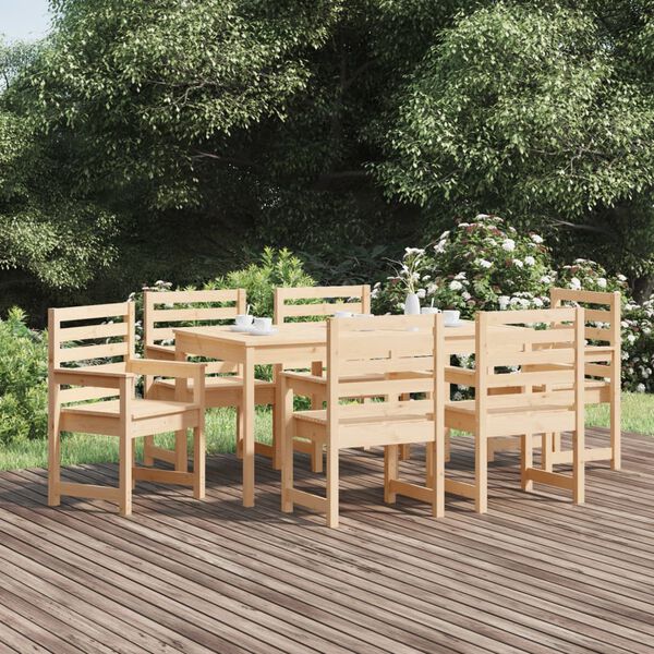 vidaXL Ensemble &agrave; manger de jardin 7 pcs bois massif de pin